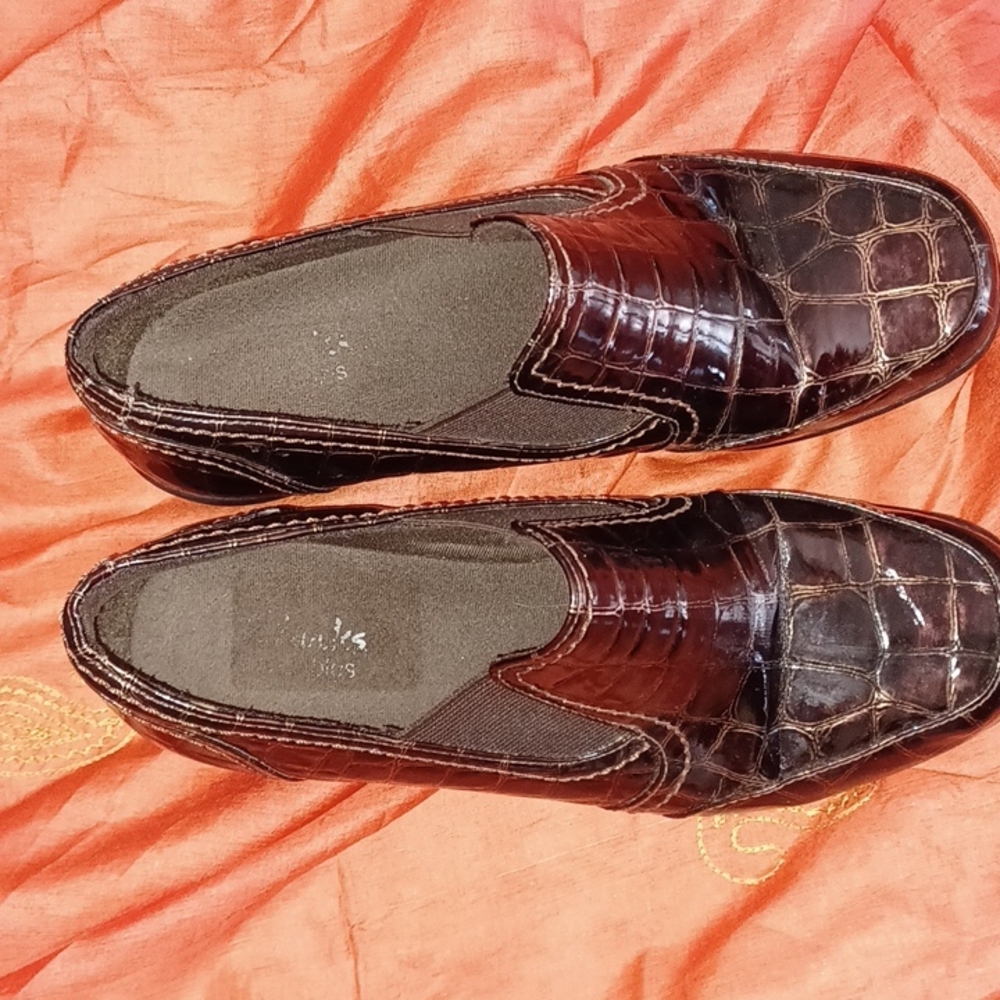 Clark's patent leather brown shoes